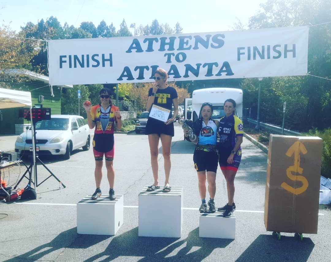 Jessica on the podium of A2A 2021